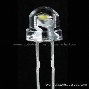 Round LED Components, White Color, with Transparent Lens